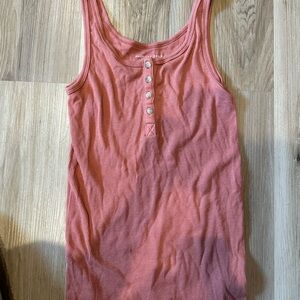 American Eagle Outfitters Coral Button-Up Tank Top
